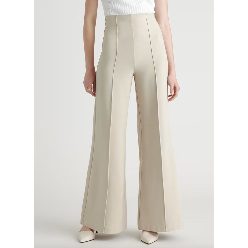 Ultra-Stretch Ponte Super Wide Leg Pants M NWT - Ecru (ivory) tall inseam 31”